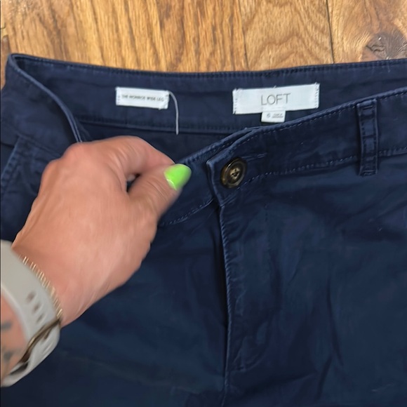 LOFT Blue Chinos with Classic Flat Front Design - Picture 2 of 4